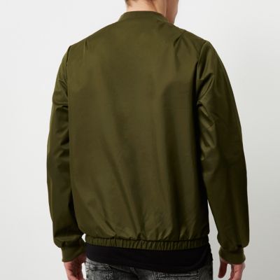 Khaki green Bellfield shine bomber jacket